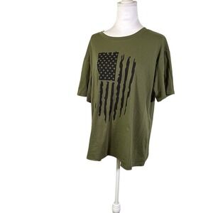 American US Flag Army Green Tee‎ Short Sleeve XL